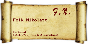 Folk Nikolett névjegykártya